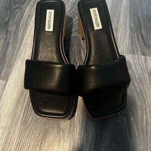 Steve Madden Black Mules